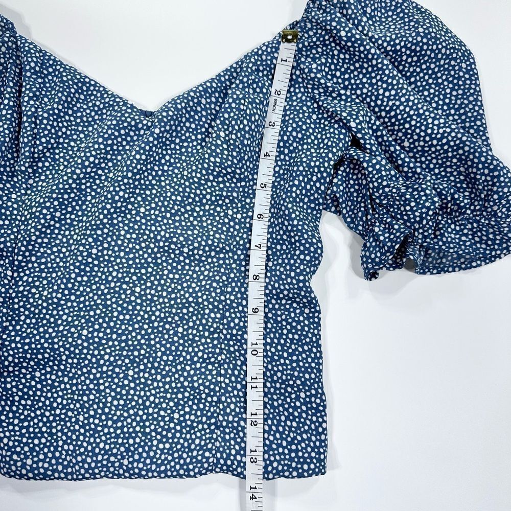 Abercrombie and fitch blue floral puff sleeve crop top XS - Picture 9 of 9